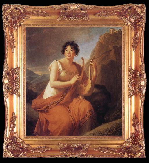 framed  VIGEE-LEBRUN, Elisabeth Portrait of der Madame de Stael als Corinne, Ta009